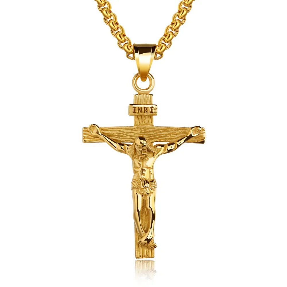 Premium Cross Necklace - 18k Gold Plated Crucifix Pendant for Women