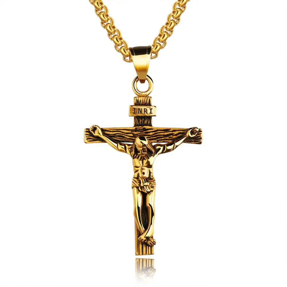 Premium Cross Necklace - 18k Gold Plated Crucifix Pendant for Women