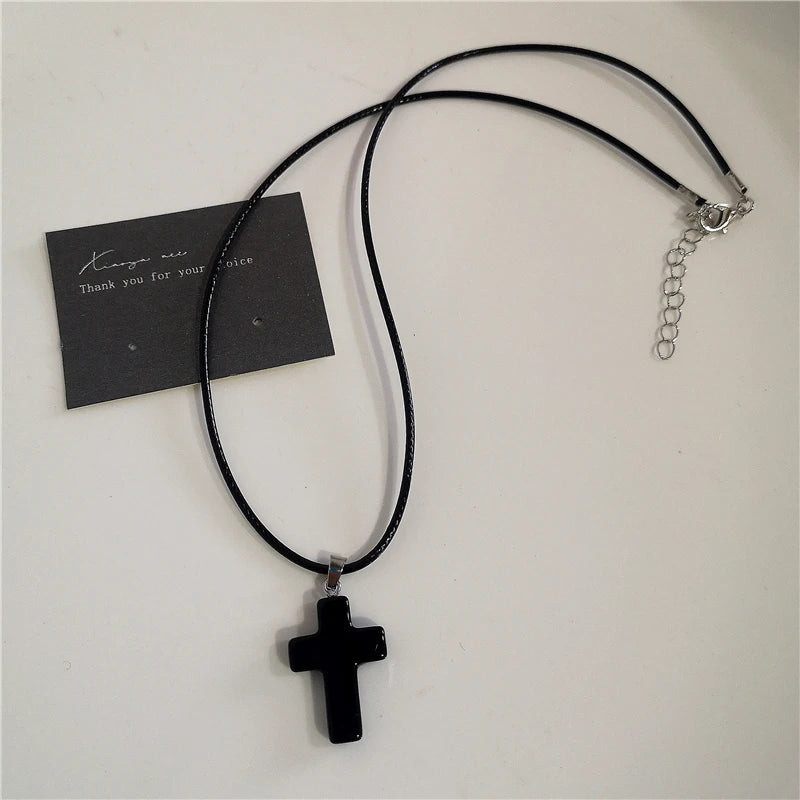 Cross Necklace Zircon Pendant - Hip Hop Bling Fashion Stainless Steel