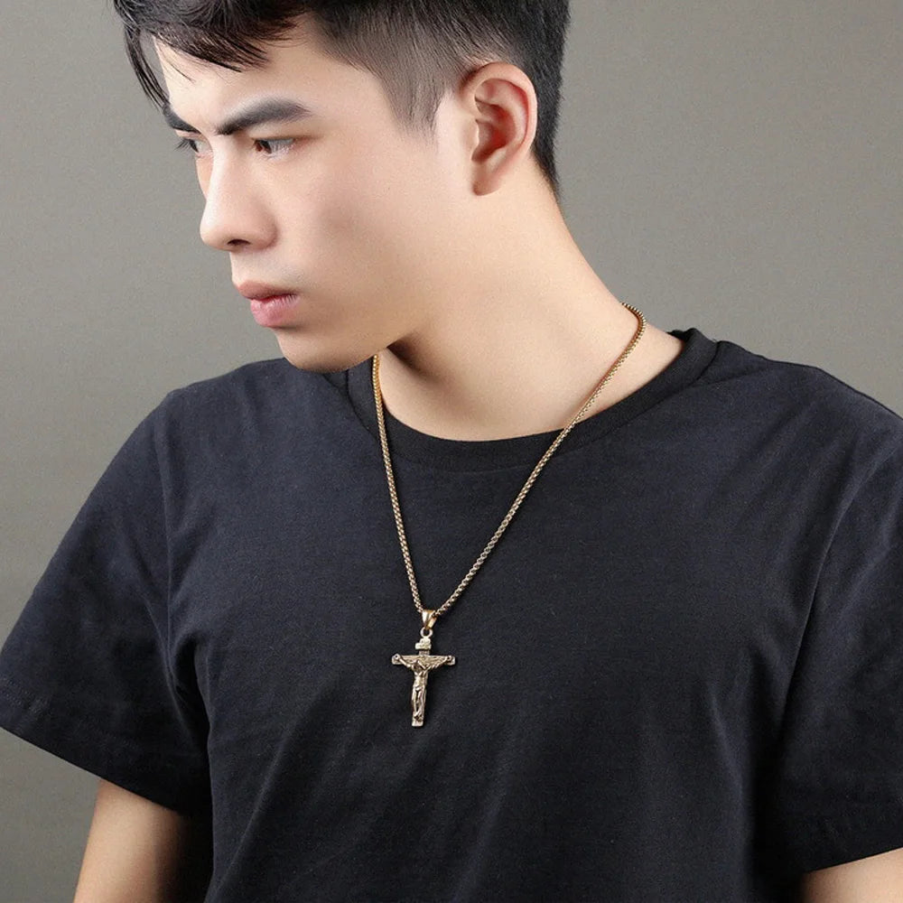 Premium Cross Necklace - 18k Gold Plated Crucifix Pendant for Women