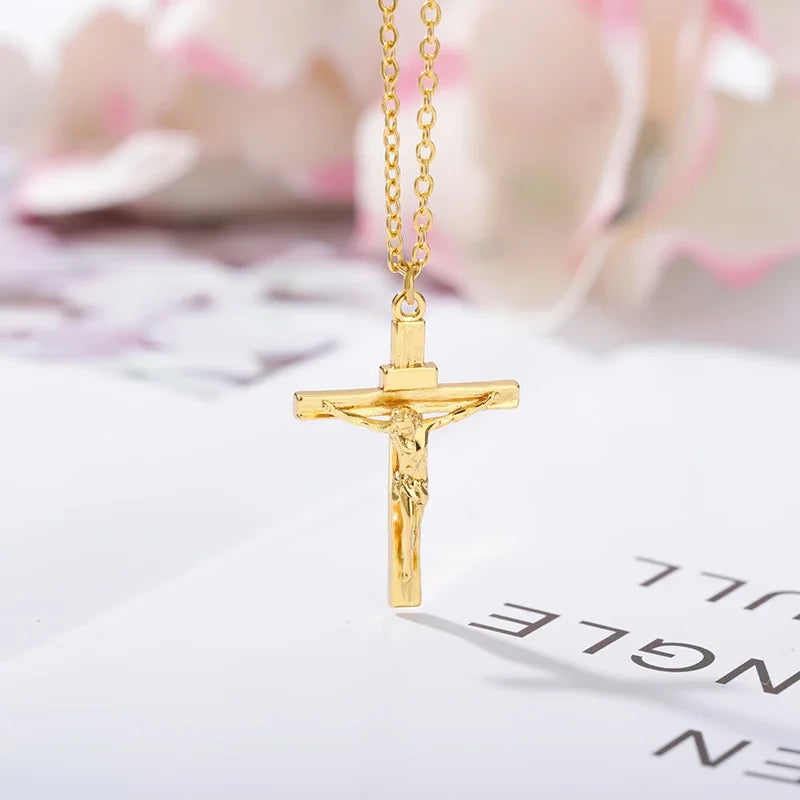 Christian Jesus Cross Necklace - Premium Stainless Steel Chain for Men & Women
