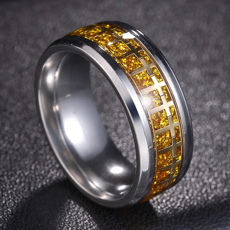 Stainless Steel Cross Ring Christian Jesus Christ Lord Prayer for Men and Women