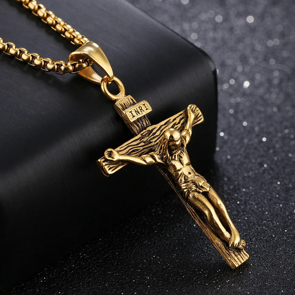 Premium Cross Necklace - 18k Gold Plated Crucifix Pendant for Women