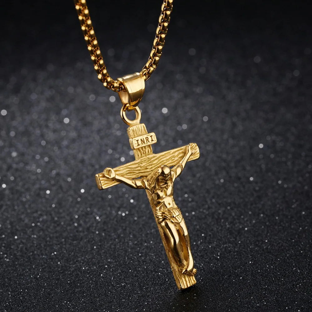 Premium Cross Necklace - 18k Gold Plated Crucifix Pendant for Women