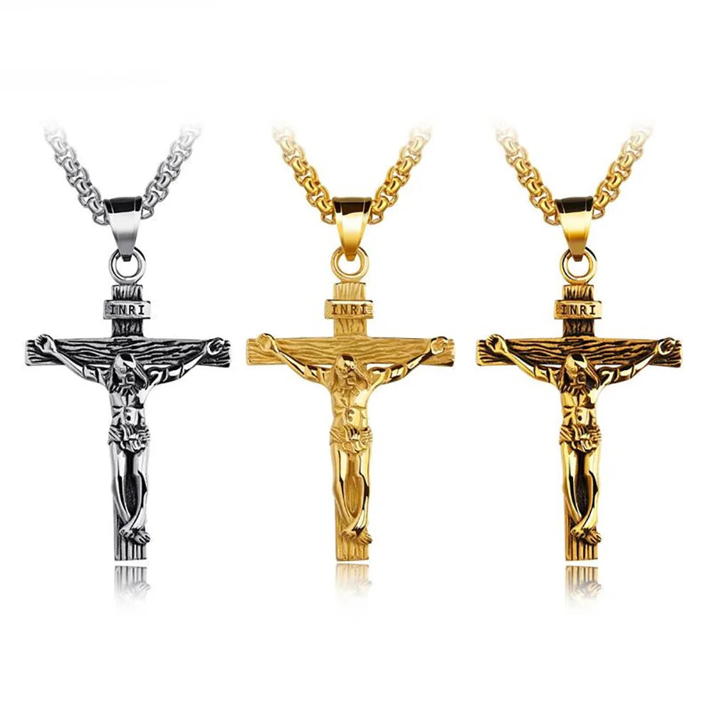 Premium Cross Necklace - 18k Gold Plated Crucifix Pendant for Women