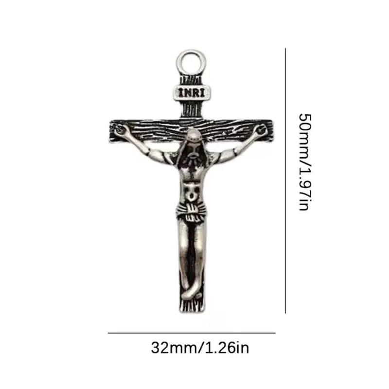 Religious Jesus Cross Necklace - Gold Color Pendant Chain Jewelry for Men and Women