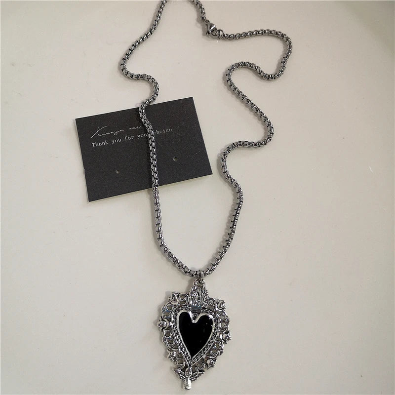 Cross Necklace Zircon Pendant - Hip Hop Bling Fashion Stainless Steel