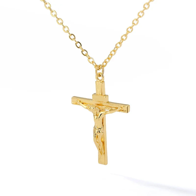 Christian Jesus Cross Necklace - Premium Stainless Steel Chain for Men & Women