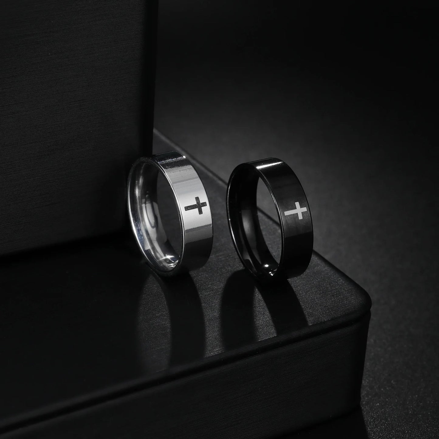 Stainless Steel Cross Ring Christian Jesus Christ Lord Prayer for Men and Women
