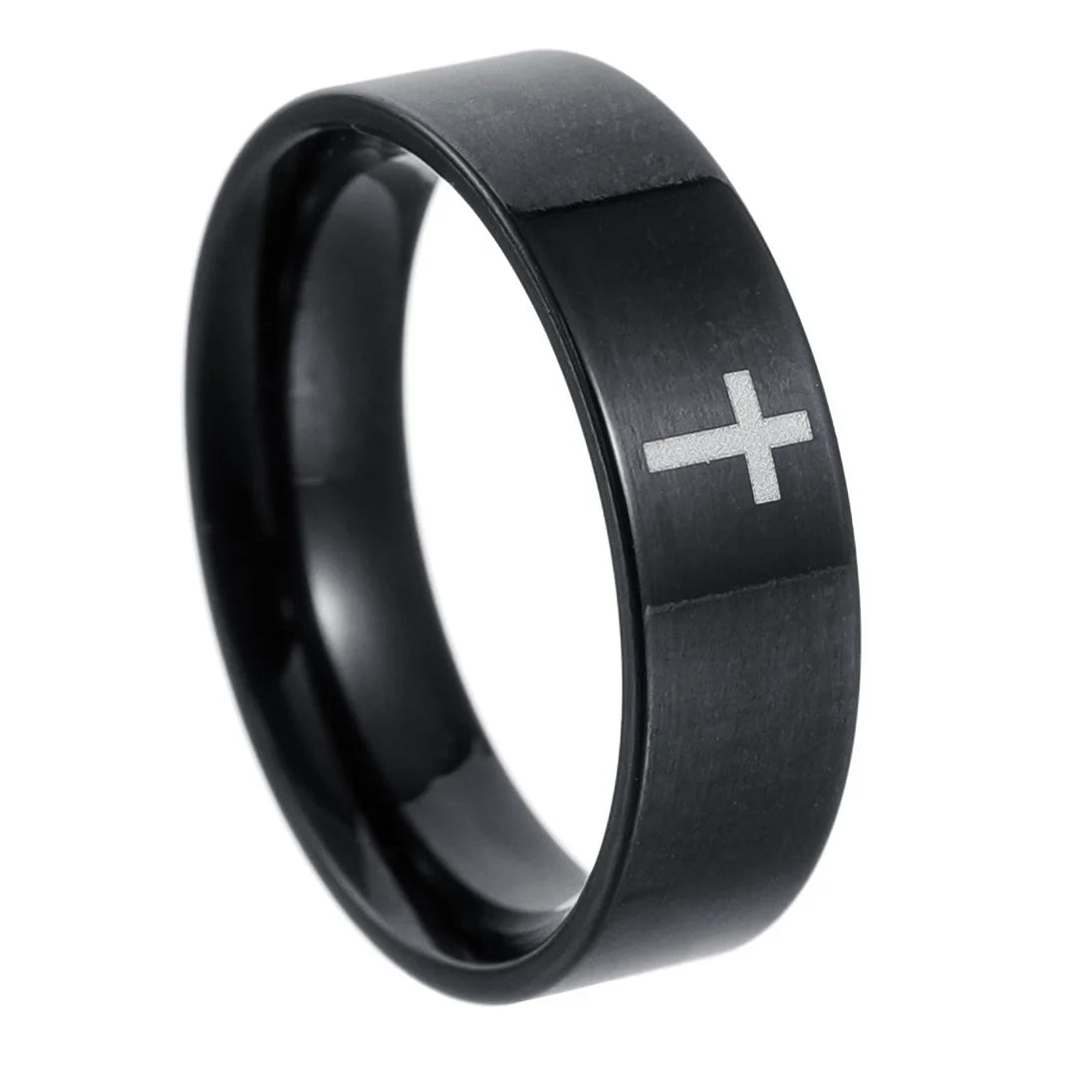 Stainless Steel Cross Ring Christian Jesus Christ Lord Prayer for Men and Women