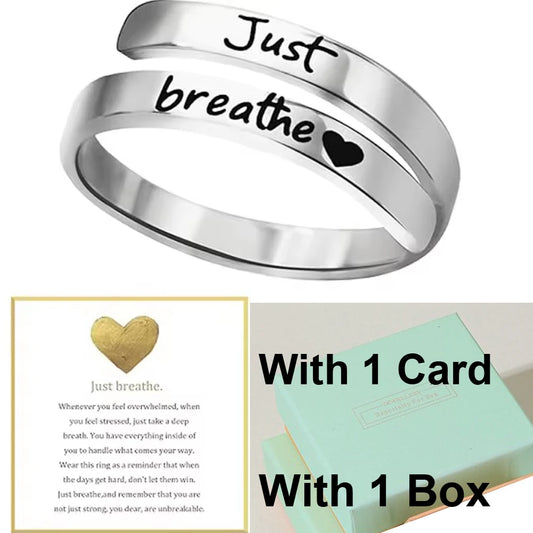 Just Breathe Ring - Stainless Steel Spiral Wrap Healing Ring