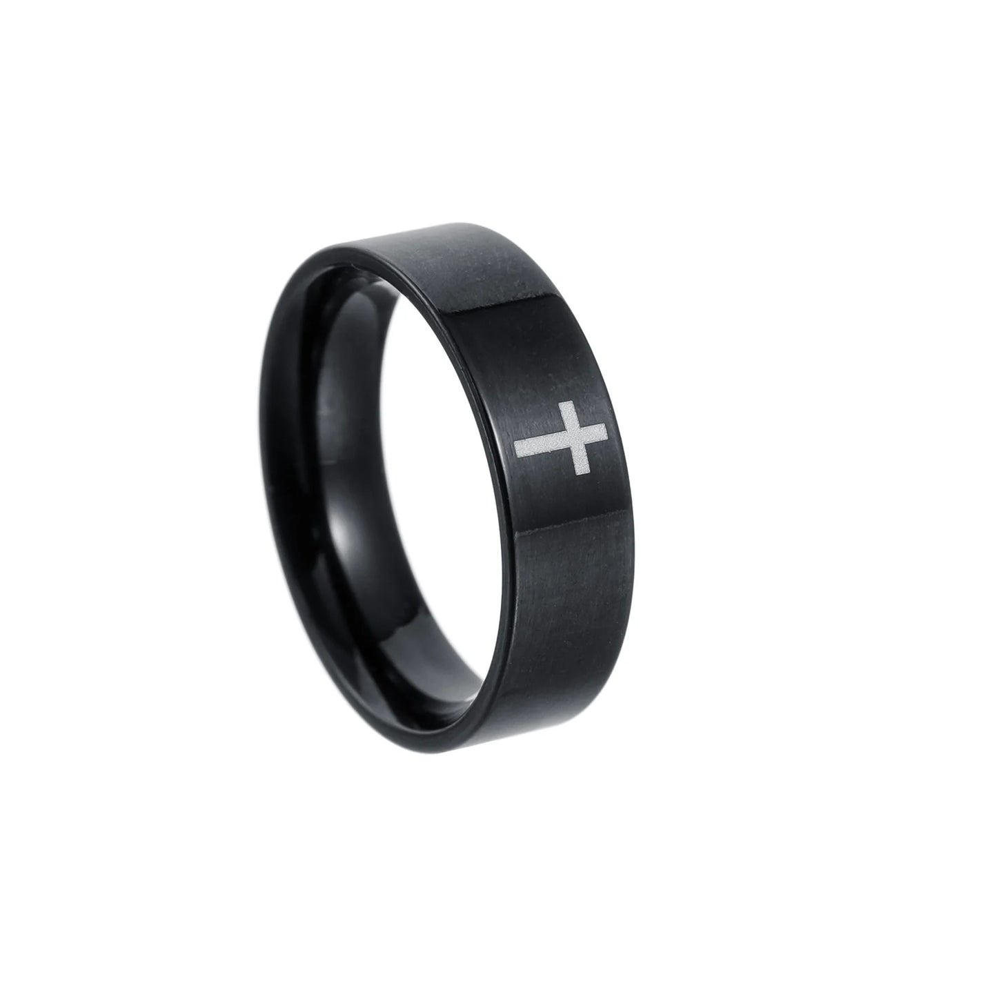 Stainless Steel Cross Ring Christian Jesus Christ Lord Prayer for Men and Women