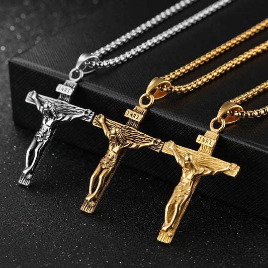 Premium Cross Necklace - 18k Gold Plated Crucifix Pendant for Women