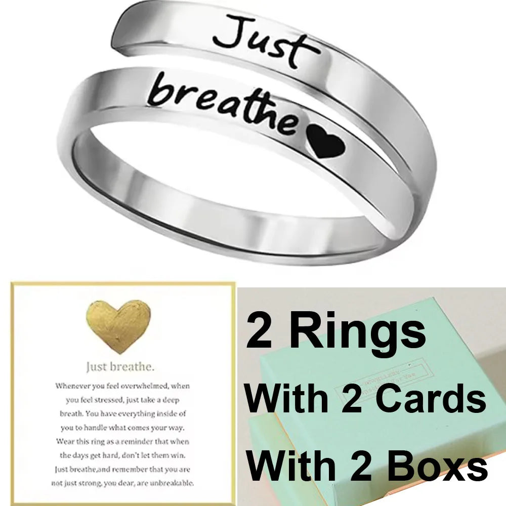Just Breathe Ring - Stainless Steel Spiral Wrap Healing Ring