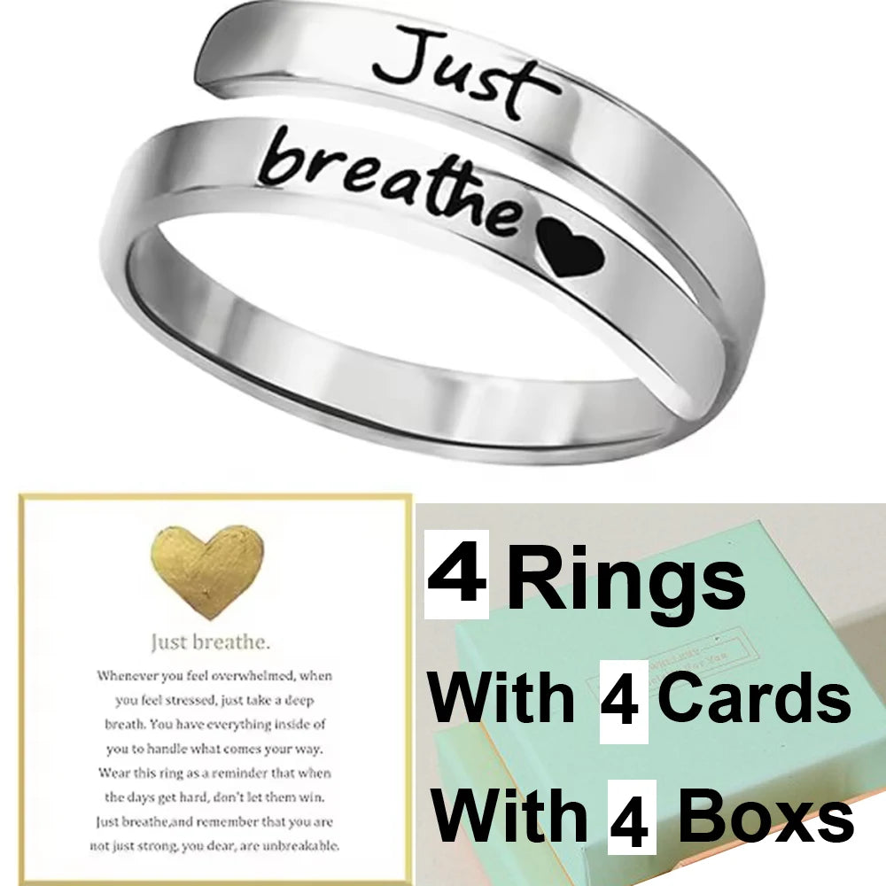 Just Breathe Ring - Stainless Steel Spiral Wrap Healing Ring