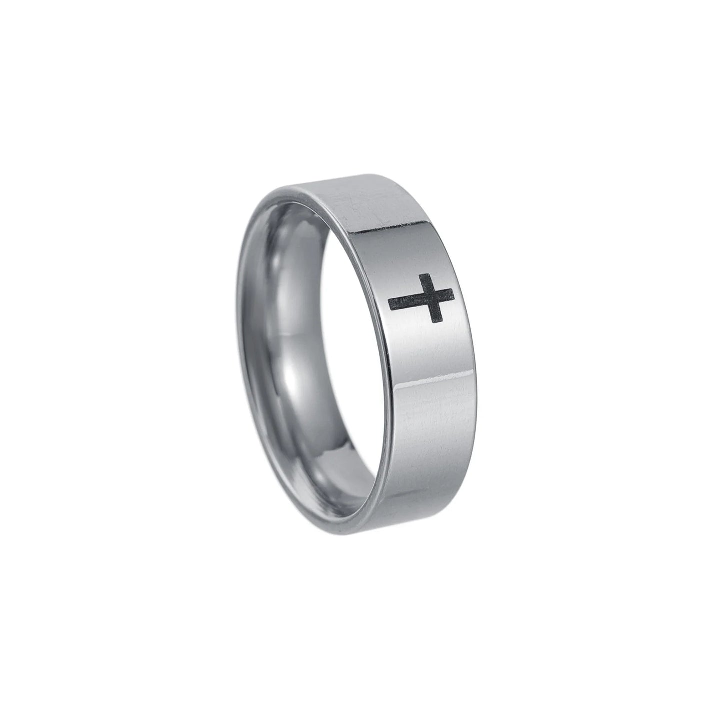 Stainless Steel Cross Ring Christian Jesus Christ Lord Prayer for Men and Women