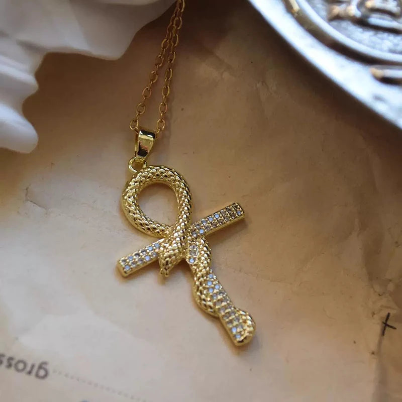 Premium Zircon Cross Pendant Necklace - Stainless Steel Jewelry for Men & Women